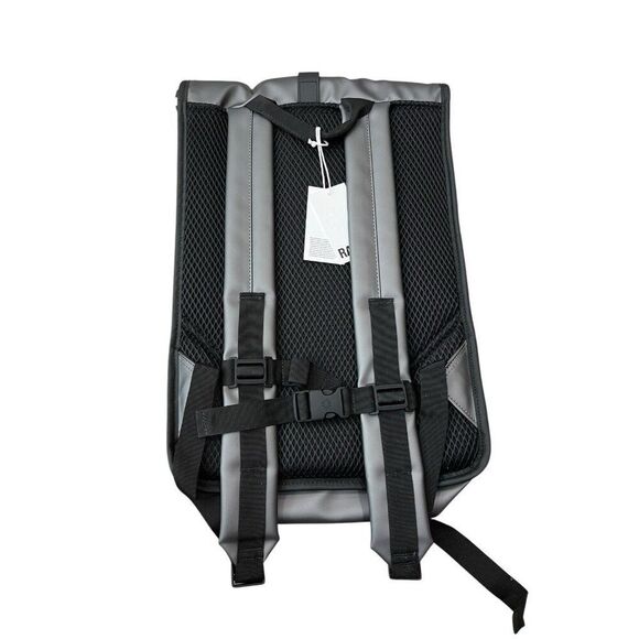 RAINS Weatherproof Waves Rucksack Silver Backpack Men Women Adjustable MSRP $125 - Picture 2 of 5